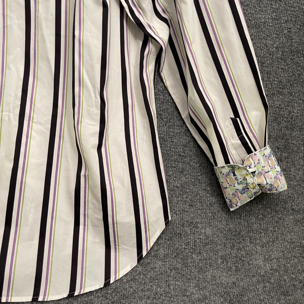 Robert Graham Dress Shirt Men's Sz XL Classic Fit Button Up Long Sleeve Striped - Picture 7 of 14